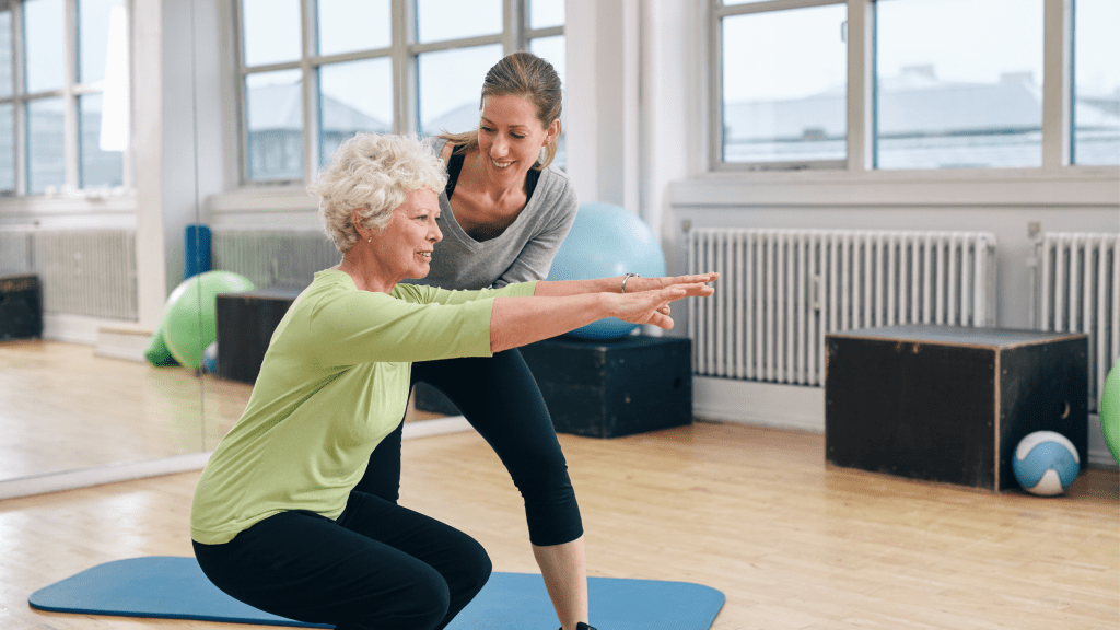 Trainer conducting a personal training session
