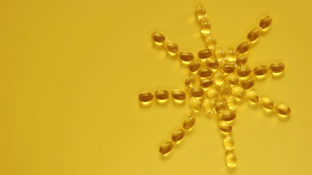 sunlight shape made by vitamin d tablets